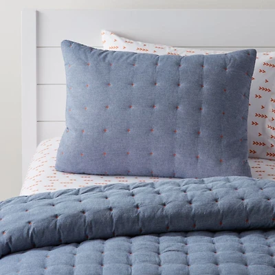 Chambray Blue Kids Pillow Sham