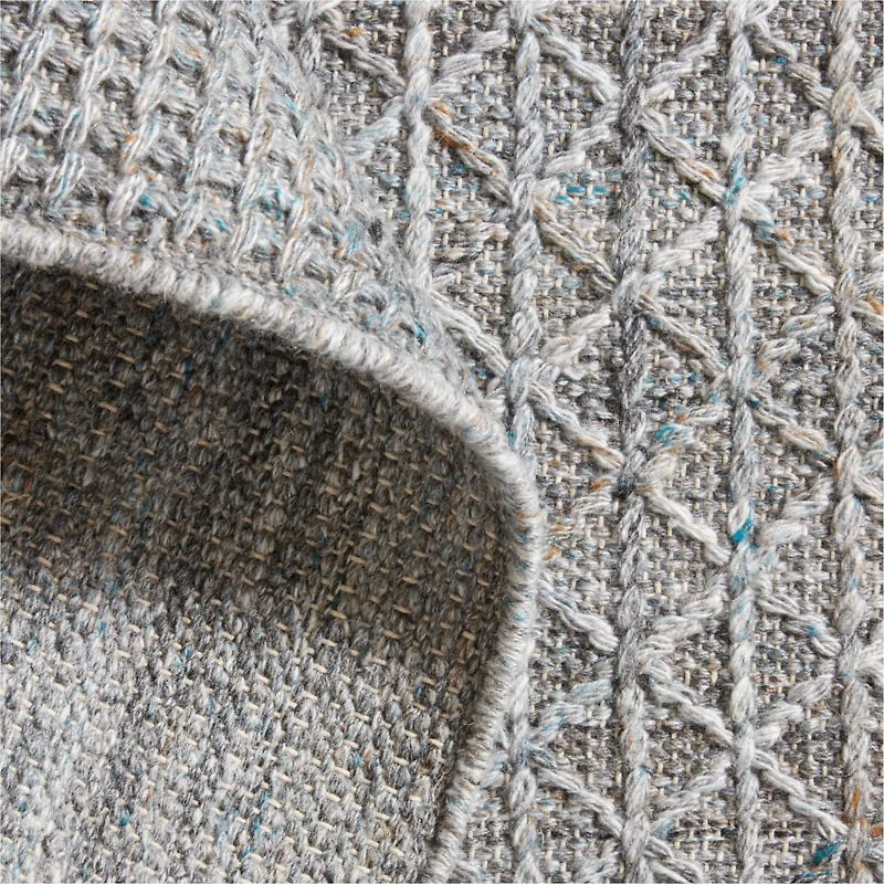 Chamonix Performance Wool-Blend Handwoven Teal Blue Area Rug 8'x10'