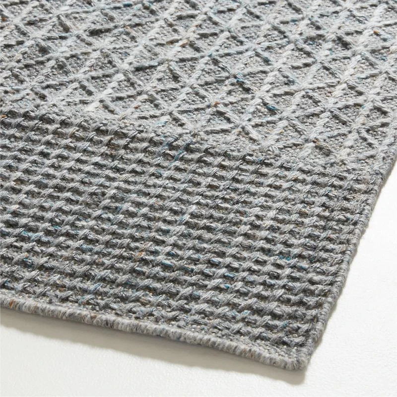 Chamonix Performance Wool-Blend Handwoven Teal Blue Area Rug 8'x10'