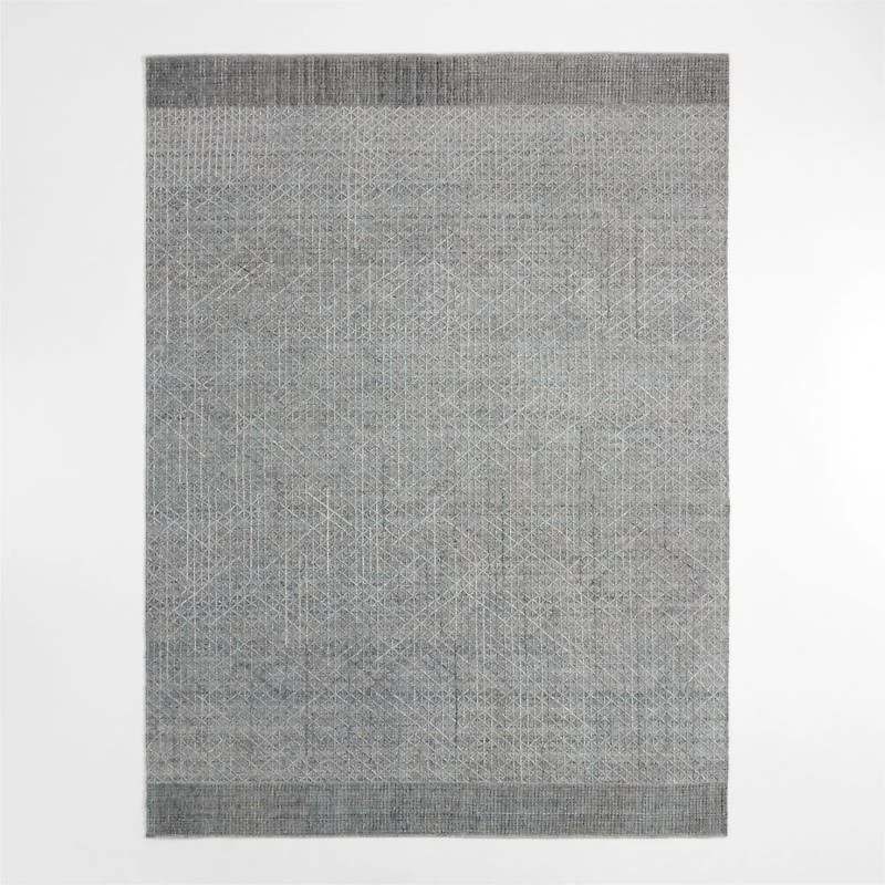 Chamonix Performance Wool-Blend Handwoven Teal Blue Area Rug 8'x10'