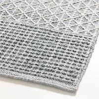 Chamonix Performance Wool-Blend Handwoven White Teal Area Rug 10'x14'