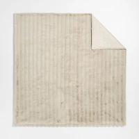Channel Faux Fur 90"x90" Travertine Beige Bed Blanket