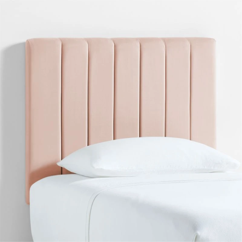 Channel Velvet Pink Twin Wall-Mounted Headboard