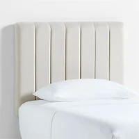 Channel Velvet Pearl White Twin Charging Wall-Mounted Headboard