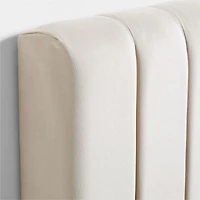 Channel Velvet Pearl White Twin Charging Wall-Mounted Headboard