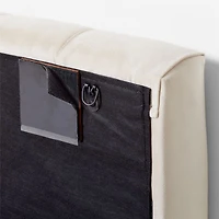 Channel Velvet Pearl White Twin Charging Wall-Mounted Headboard