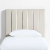 Channel Velvet Pearl White Twin Charging Wall-Mounted Headboard