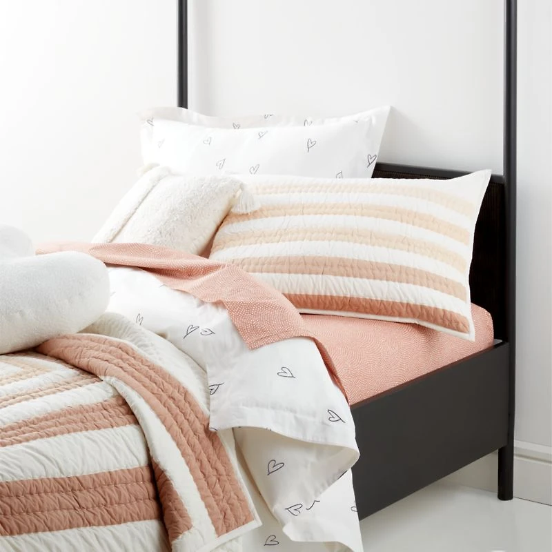 Faded Kids Organic Twin Clay Geometric Quilt by Leanne Ford