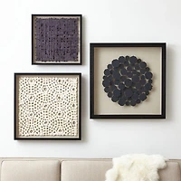 "Natural Circles" Framed Hand-Crafted Paper Wall Art 31.5"x1.8"