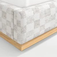 Charlie Cream and Grey Checkered Upholstered Kids Twin Bed