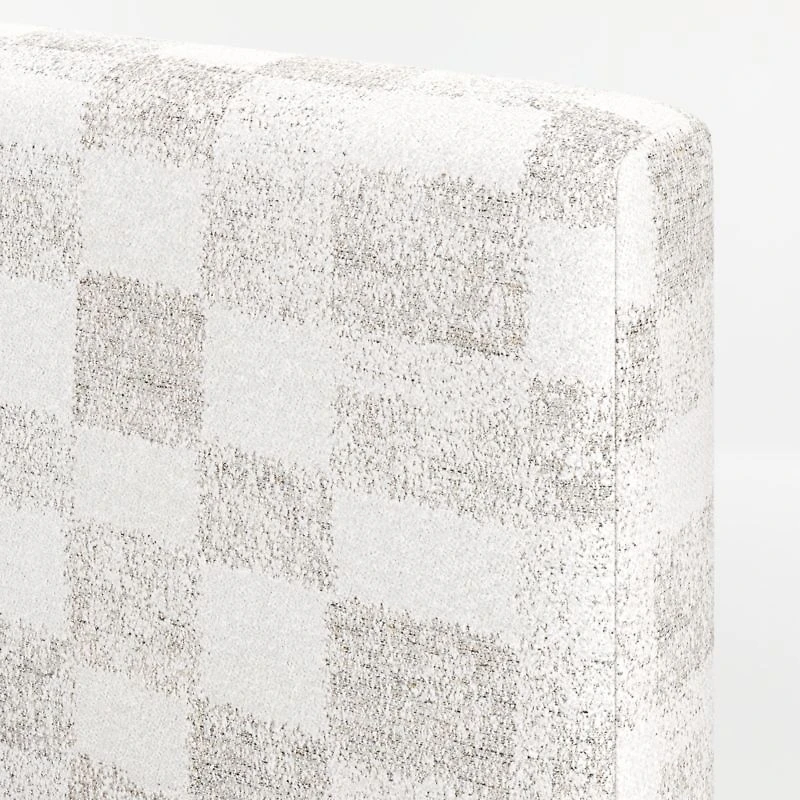 Charlie Cream and Grey Checkered Upholstered Kids Twin Bed