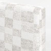 Charlie Cream and Grey Checkered Upholstered Kids Twin Bed