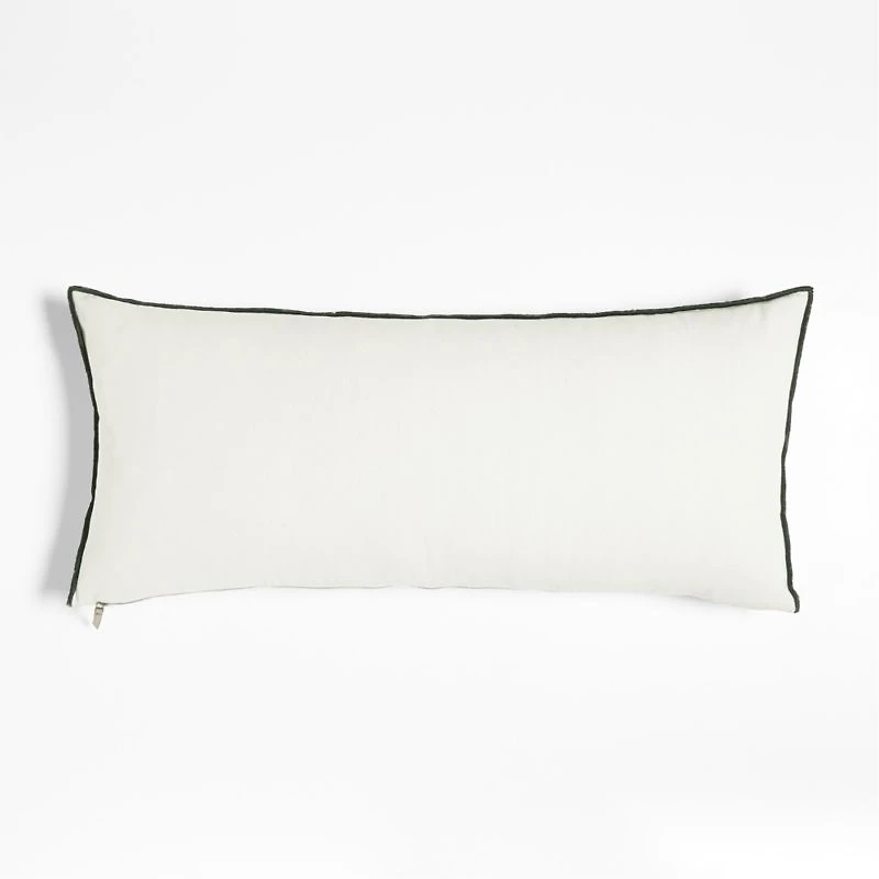 Chatou Organic Cotton Arctic Ivory Stripe 36x16 Throw Pillow Cover