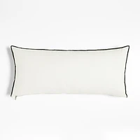 Chatou Organic Cotton Arctic Ivory Stripe 36x16 Throw Pillow Cover