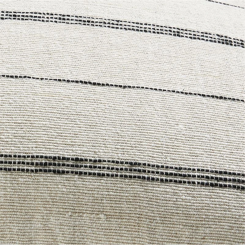 Chatou Organic Cotton Arctic Ivory Stripe 36x16 Throw Pillow Cover