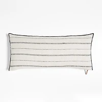 Chatou Organic Cotton Arctic Ivory Stripe 36x16 Throw Pillow Cover
