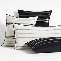 Chatou Organic Cotton Arctic Ivory Stripe 36x16 Throw Pillow Cover