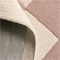 Checkerboard Purple Wool Kids Area Rug 8'x10'