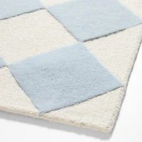Checkerboard Wool Kids Area Rug 5'x8