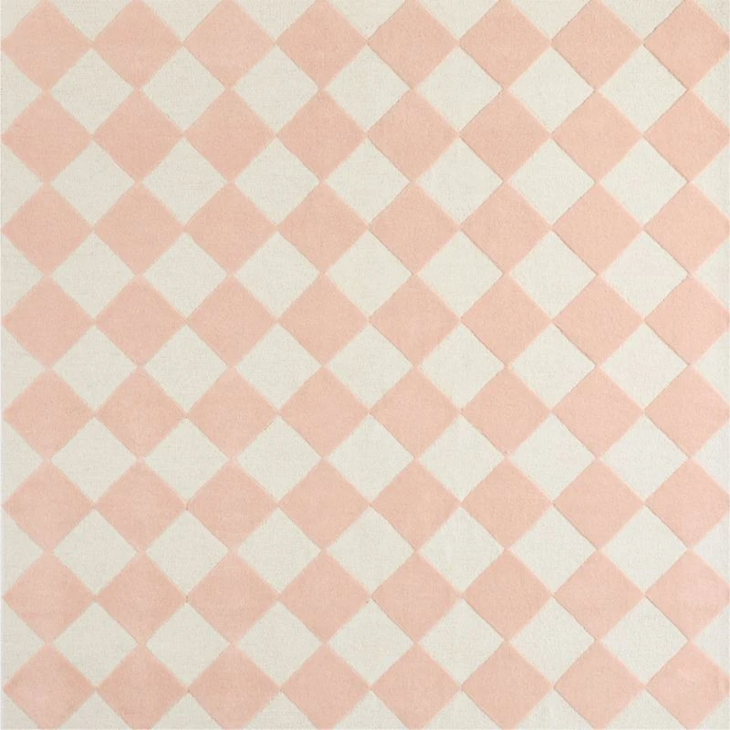 Checkerboard Wool Kids Area Rug 6'x9