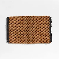 Checkered Coir Black and Natural Indoor/Outdoor Doormat 18"x30"
