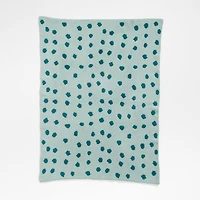 Reversible Blue Chenille Dot Baby Stroller Blanket