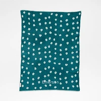 Reversible Blue Chenille Dot Baby Stroller Blanket