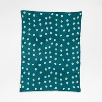 Reversible Blue Chenille Dot Baby Stroller Blanket