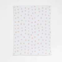 Reversible Pink Tint Chenille Dot Baby Stroller Blanket