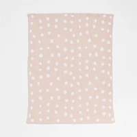 Reversible Pink Tint Chenille Dot Baby Stroller Blanket