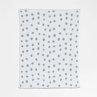 Reversible Mist Blue Chenille Dot Baby Stroller Blanket