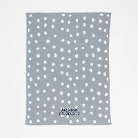 Reversible Mist Blue Chenille Dot Baby Stroller Blanket