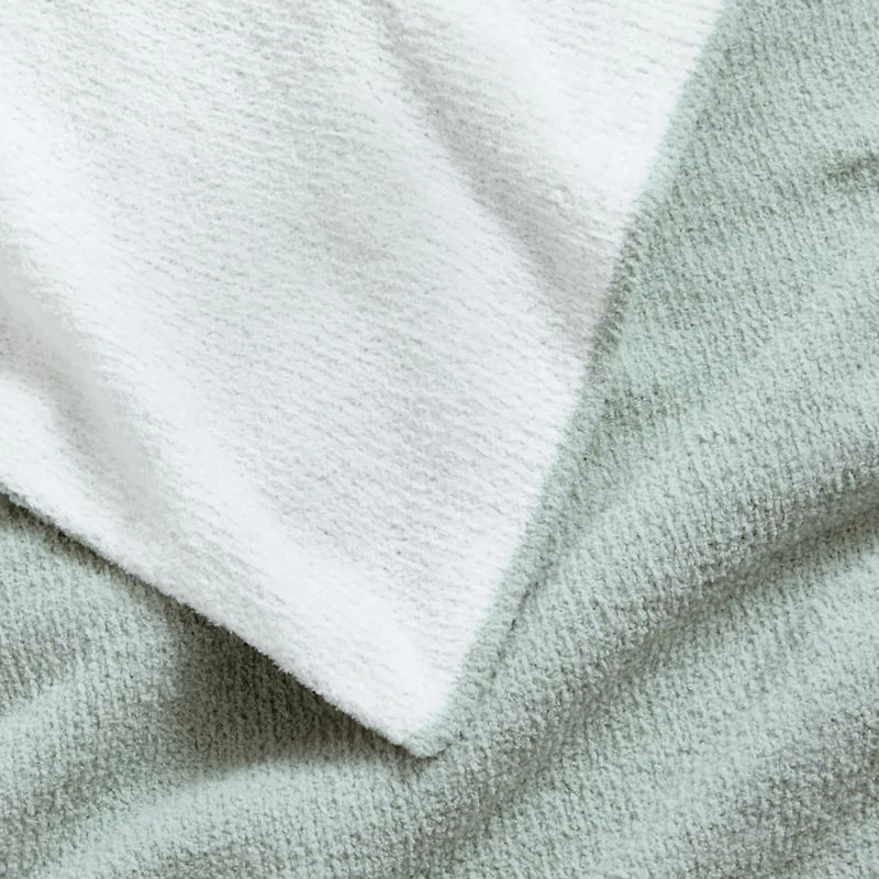 Reversible Muted Teal Chenille Kids Blanket