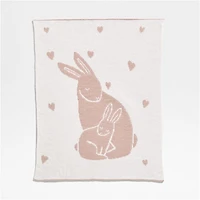 Bunny Chenille Christmas Baby Stroller Blanket