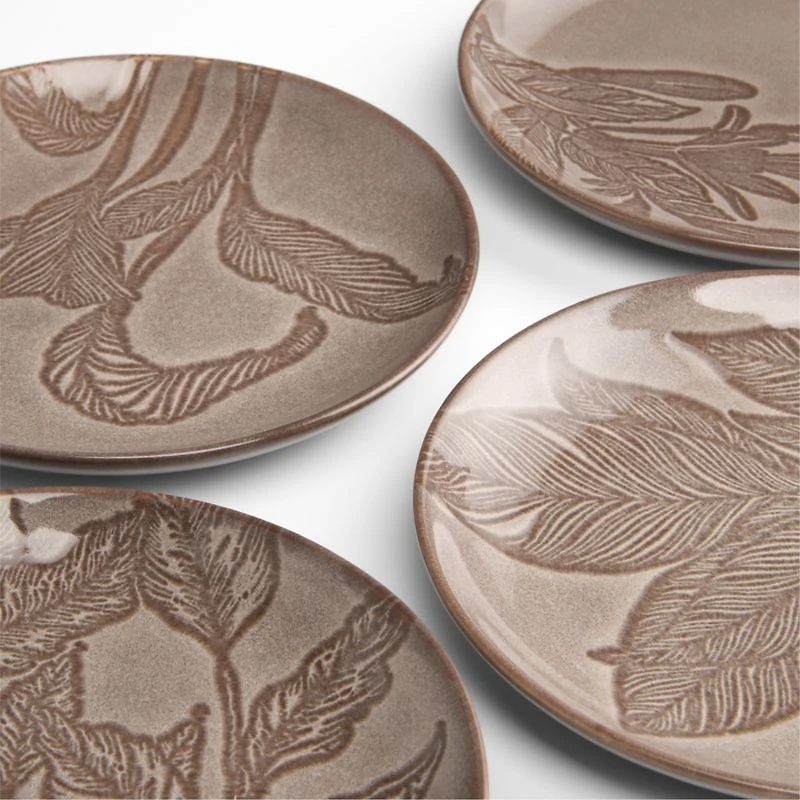 Chestnut Botanical Plates Appetizer Plates, Set of 4