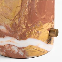 Chez Red Marble Mini Table Lamp with Fabric Shade 14"