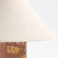Chez Red Marble Mini Table Lamp with Fabric Shade 14"