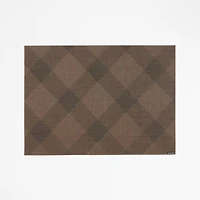Chilewich ® Rectangular Earth Brown Plaid Easy-Clean Vinyl Placemat