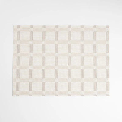 Chilewich® Natural Taupe and Calm Beige Rectangular Tile Easy-Clean Vinyl Placemat