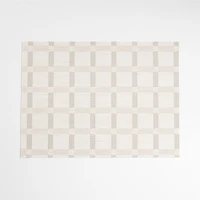 Chilewich® Natural Taupe and Calm Beige Rectangular Tile Easy-Clean Vinyl Placemat
