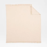 Chunky Cotton Natural Bed Blanket with Fringe 80"x80"