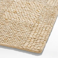 Chunky Squares Wool and Polyester Beige Kids Performance Area Rug 8'x10'