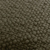 Chunky Woven Wool Fringe 23"x23" Burnt Green Throw Pillow with Feather Insert