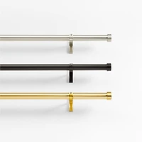 Brass 1" Curtain Rod and End Cap Finials Set 88"-120"