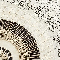 "Circulo de Papel" by Julio Laja Chichicaxtle 43"x43" in White Oak Frame Hand-Crafted Paper Wall Art