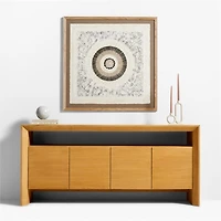 "Circulo de Papel" by Julio Laja Chichicaxtle 43"x43" in White Oak Frame Hand-Crafted Paper Wall Art