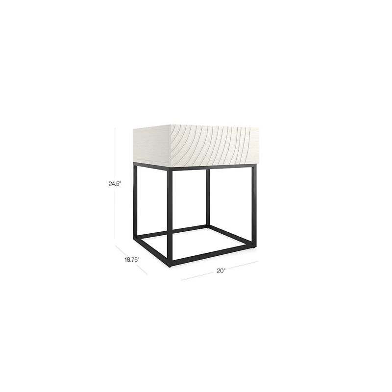 Circulus Dove White Wood Nightstand