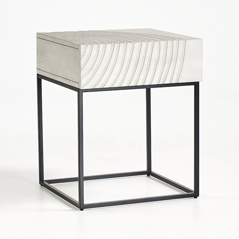 Circulus Dove White Wood Nightstand