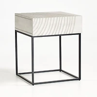 Circulus Dove White Wood Nightstand