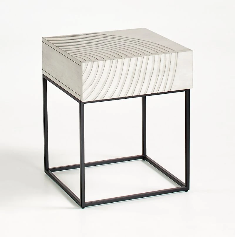 Circulus Dove White Wood Nightstand